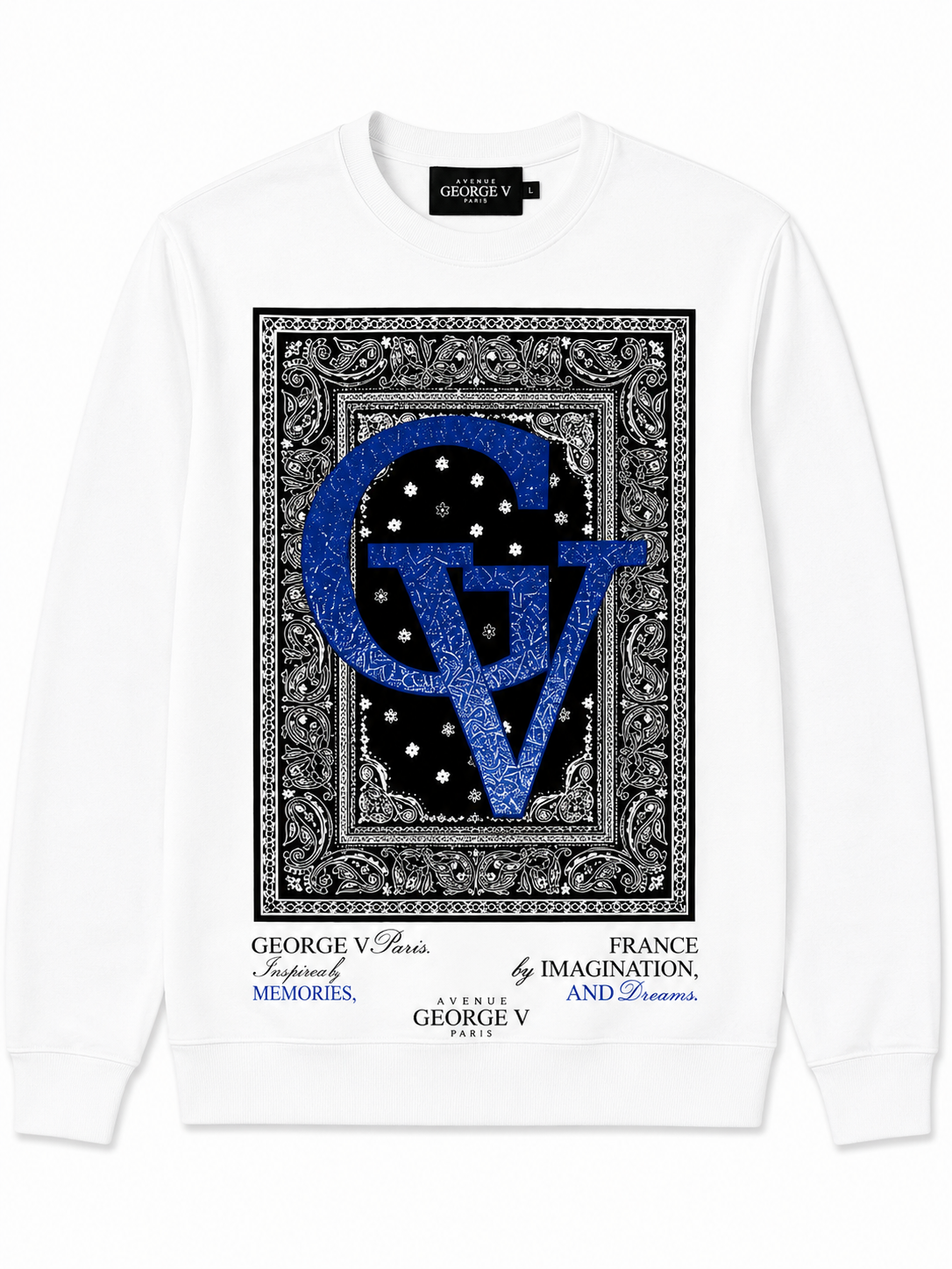 George V Monogram Crest Sweatshirt - White - product-only - a04ff57f-ce7a-48c3-b4d8-9cee6ef6073a.png