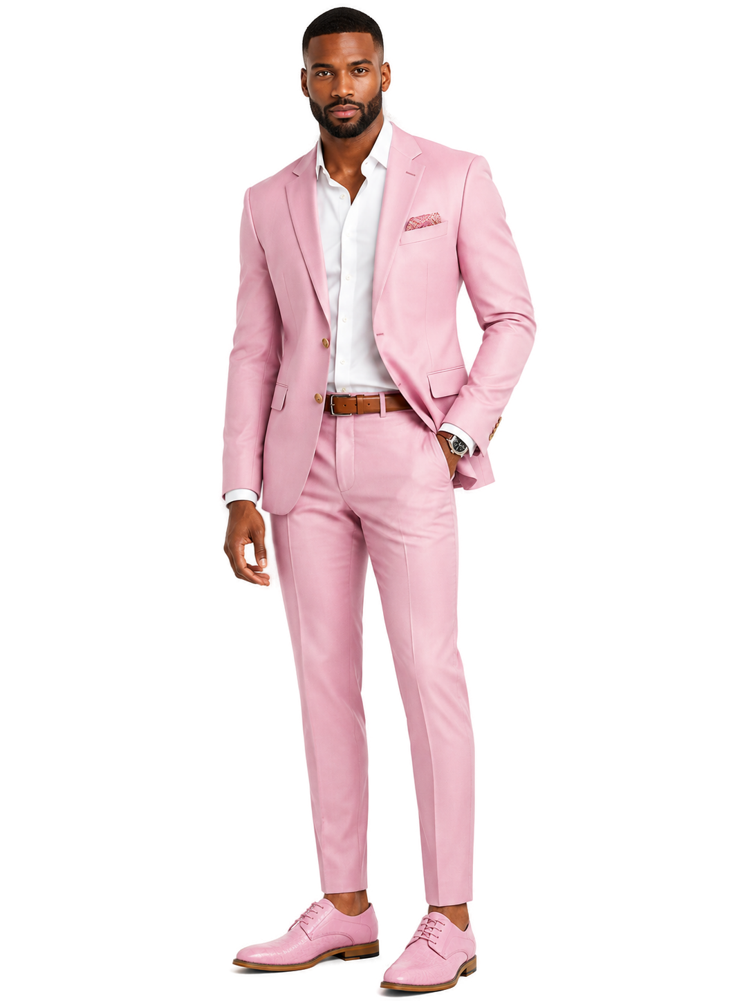 GIOVANNI Mason/Pink Leather Shoes - Model wearing shoe - a6917ac7-0e19-40e7-925b-6a4d9fdb392e-bg-white.png