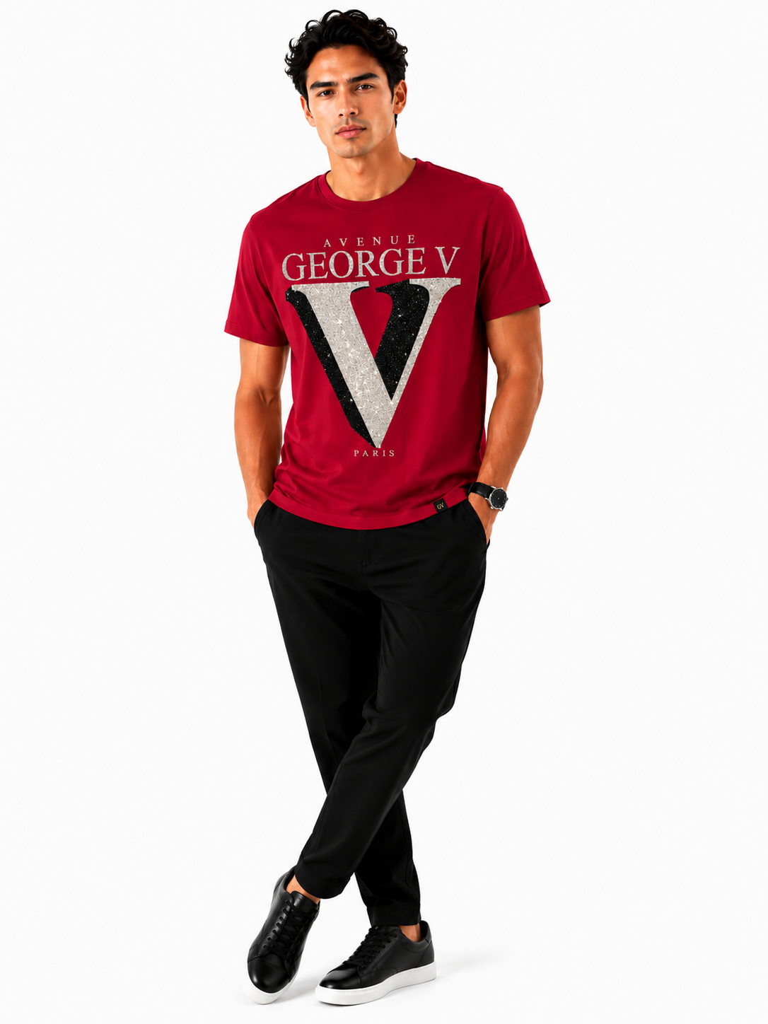 George Avenue Paris Plain T-Shirt - Red - back - a8997d50-16d9-4948-9be4-d34cbdd89688.png