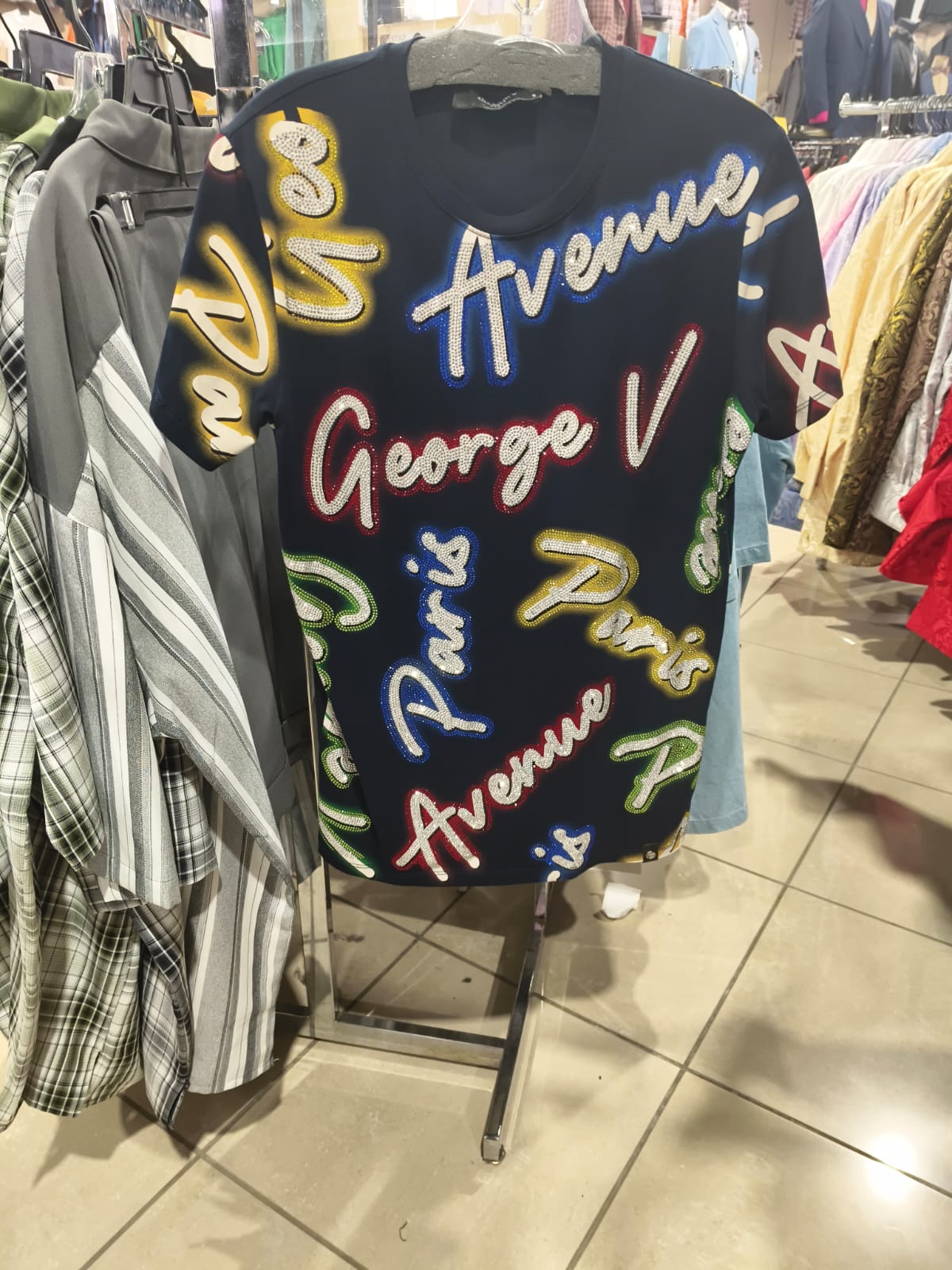 George V Allover Script Short Sleeve T-Shirt - allover-script-black.jpg