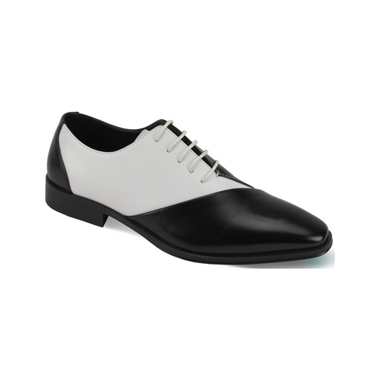 Two-Tone Lace-Up Dress Shoes Black/white - product - equal square gallery image
