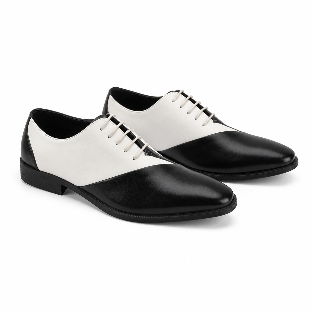 Two-Tone Lace-Up Dress Shoes Black/white - Product image 2 - antonio-cerelli6985-02-product-pair-imagegen.png