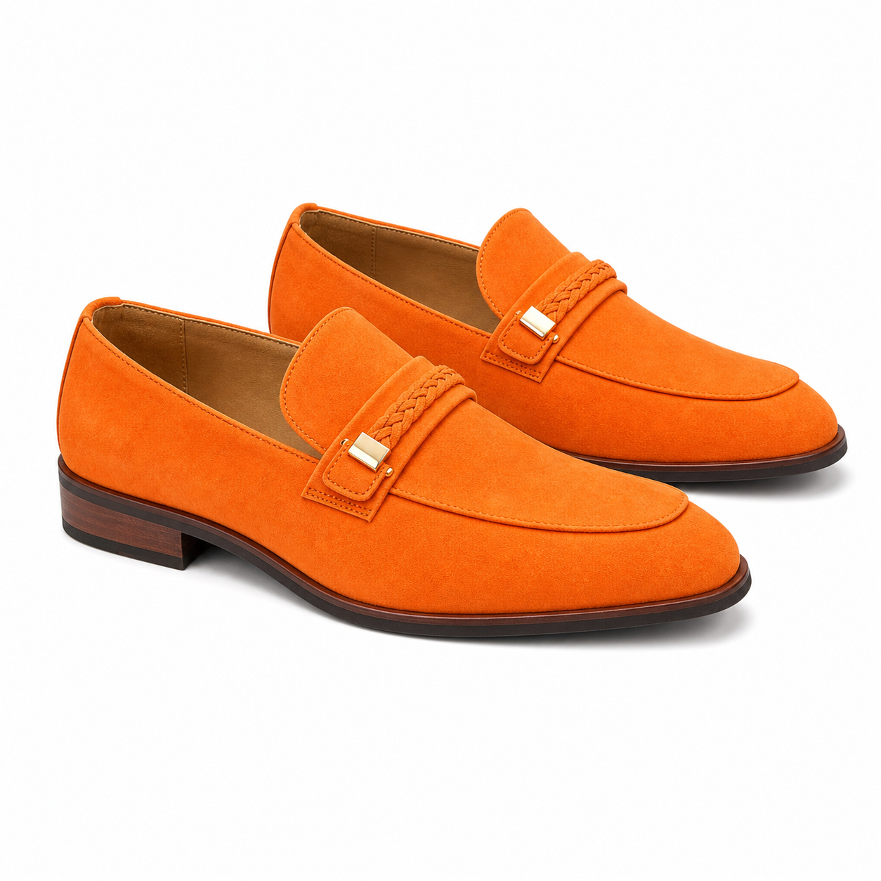 Moc Toe Woven Strap Slip-on Men's Dress Shoes Orange - Product image 2 - antonio-cerelli70224-02-product-pair-imagegen.png