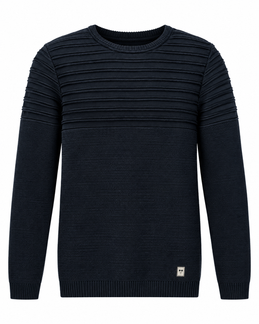 Barabas Men's Ribbed Crew Neck Sweater in Navy – men's Barabas sweater at Turning Point, Baltimore
