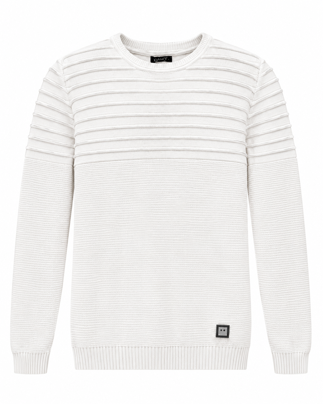 Barabas Men's Ribbed Crew Neck Sweater in White – men's Barabas sweater at Turning Point, Baltimore