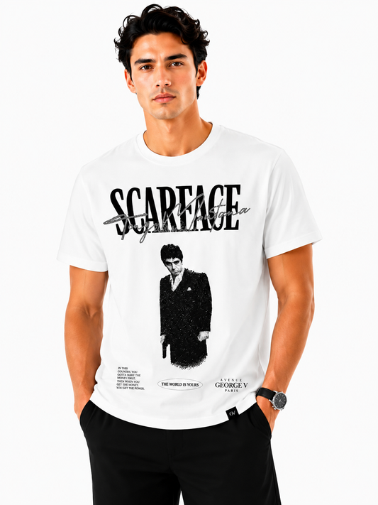 George V Scarface Short Sleeve T-Shirt - White - front - bc5876cf-b0f0-4576-8d73-ba144be1174e.png