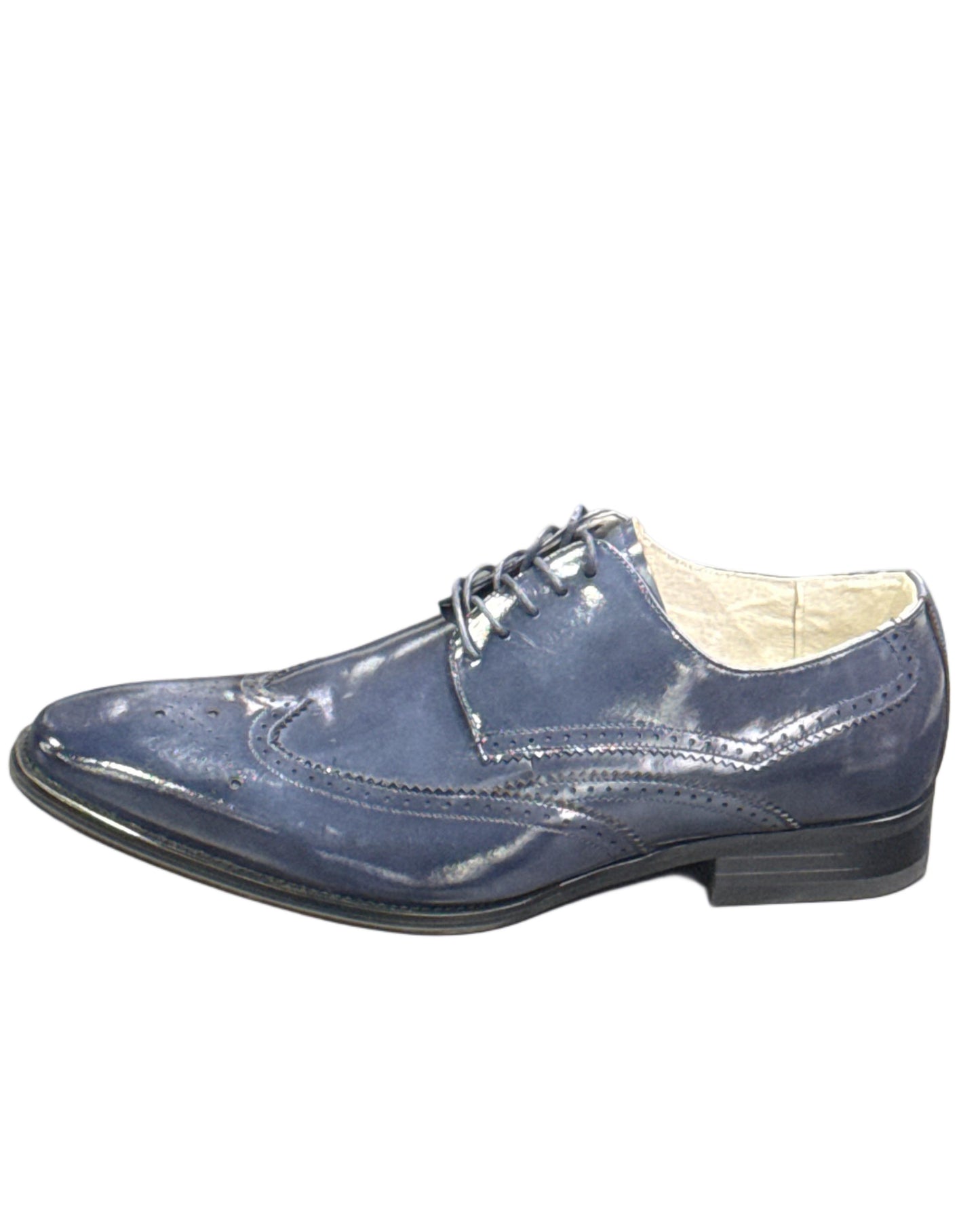 GIOVANNI Wingtip Leather Oxford Lincoln-Navy