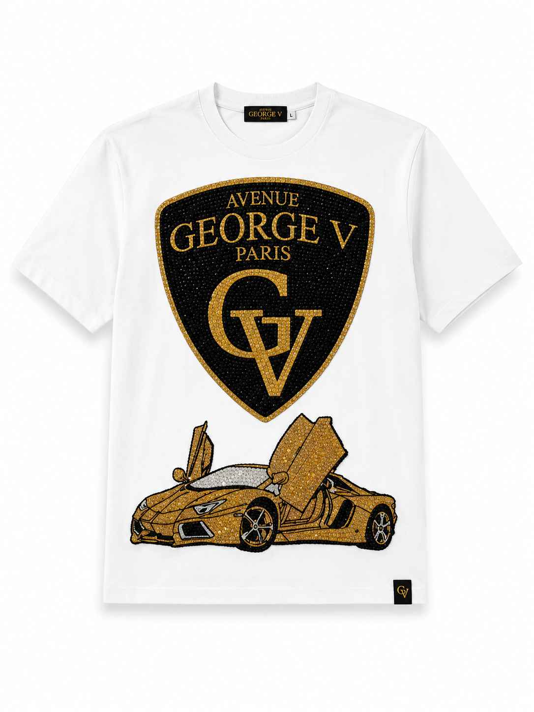 George V Crest Car Short Sleeve T-Shirt - White - product-only - cfecd116-ed34-47ef-8516-856a274fbb40.png