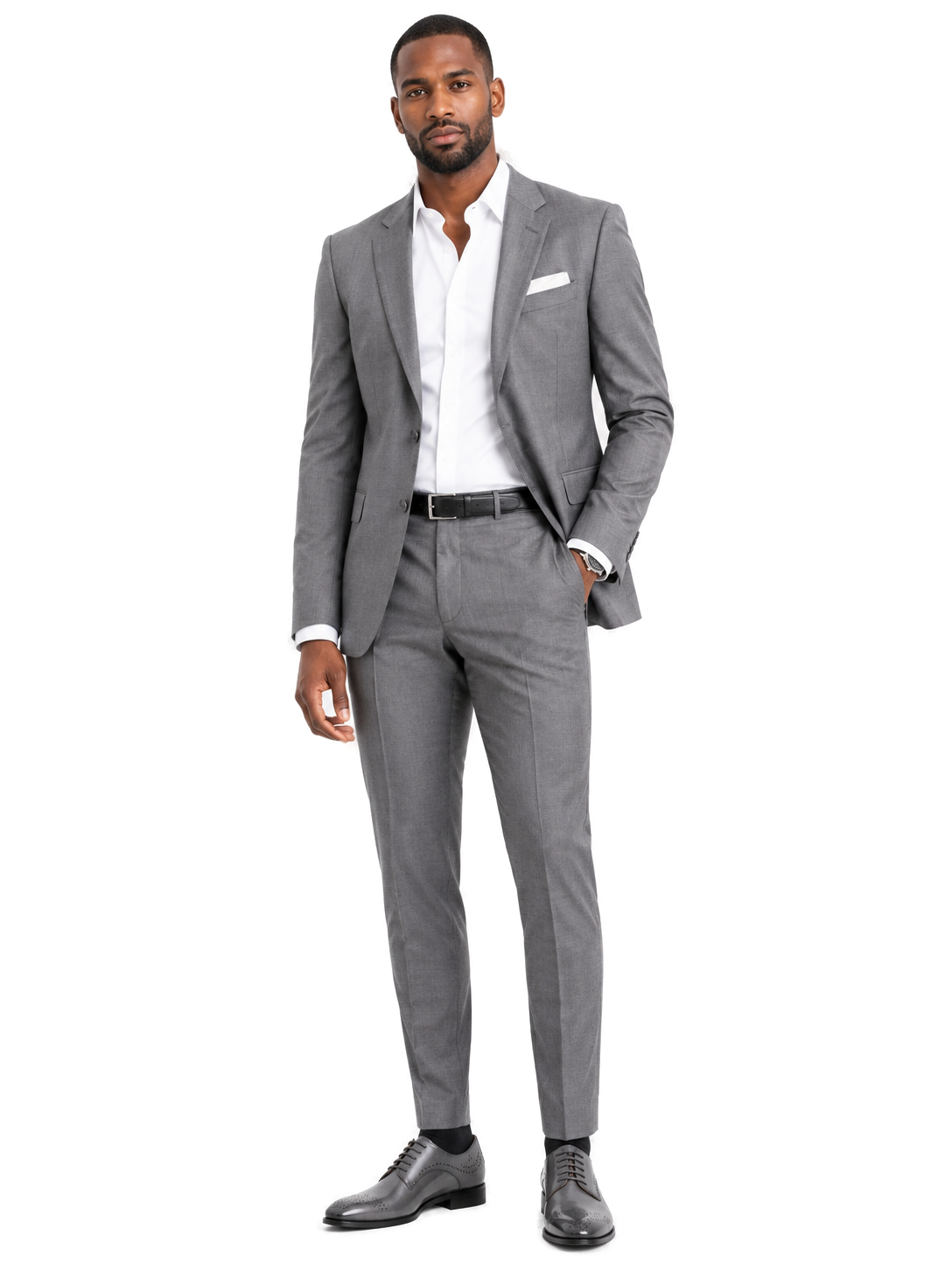 LACE-UP DRESS SHOE GREY - Model wearing shoe - d236cd49-0bb6-4748-b055-88e6f35a720d-bg-white.png