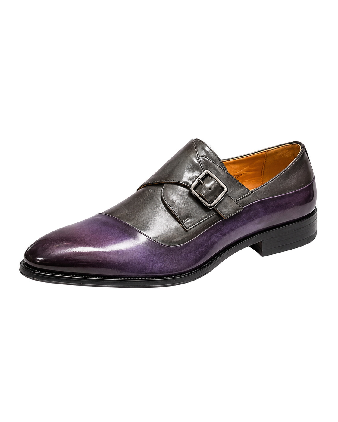 Dress Shoes Folded Vamp Monk Strap 2-Tone Purple/Grey - Product image 1 - d415dbbd-d70b-489e-b3f4-cf48ca1516a1-bg-white.png