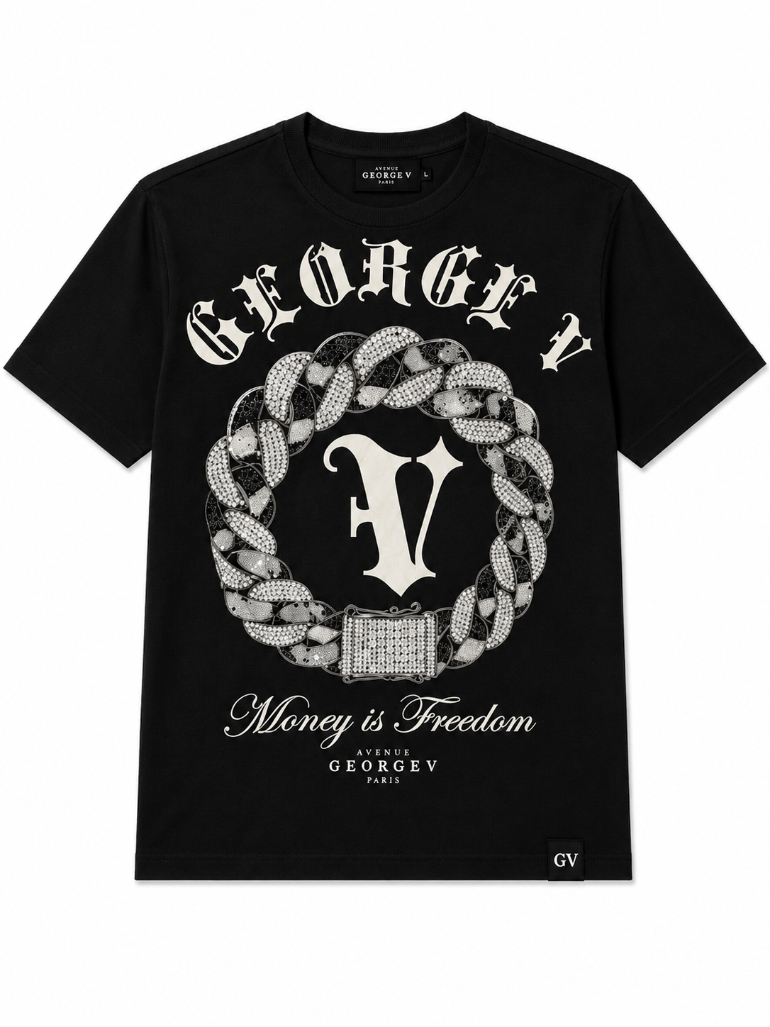 George V Medusa Crest Short Sleeve T-Shirt - Black - product-only - d823e696-e3b5-4973-a612-79411669b141.png