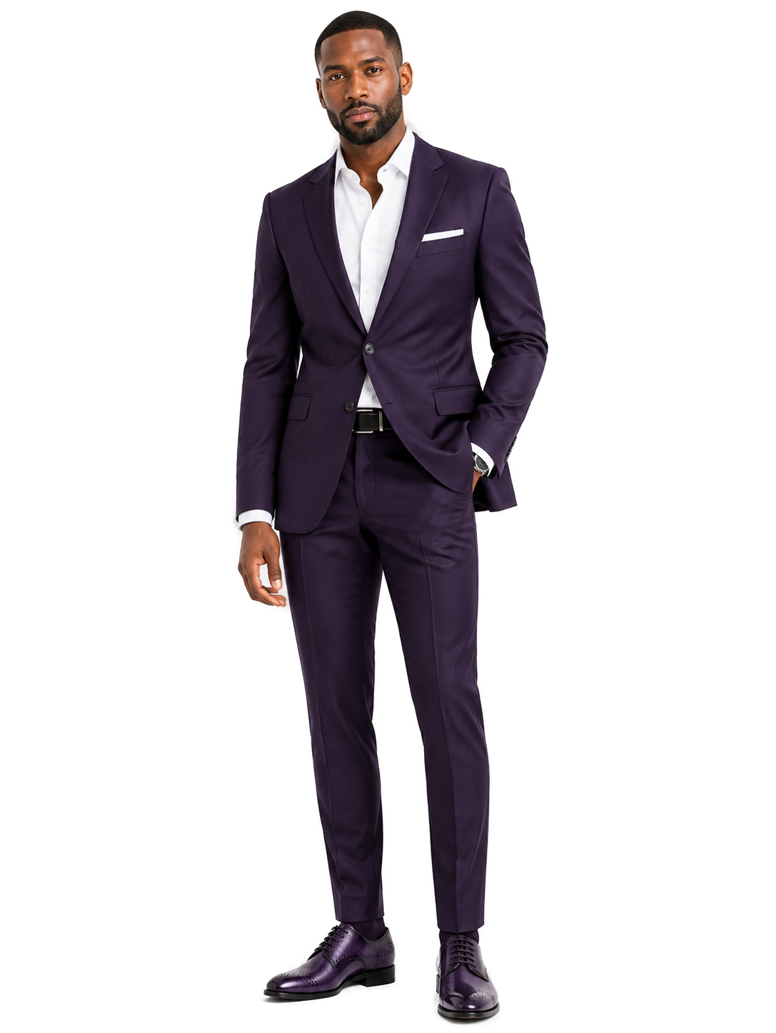 LACE-UP DRESS SHOE-PURPLE - Model wearing shoe - e2473ff9-b4df-4750-b312-c11d60363951-bg-white.png