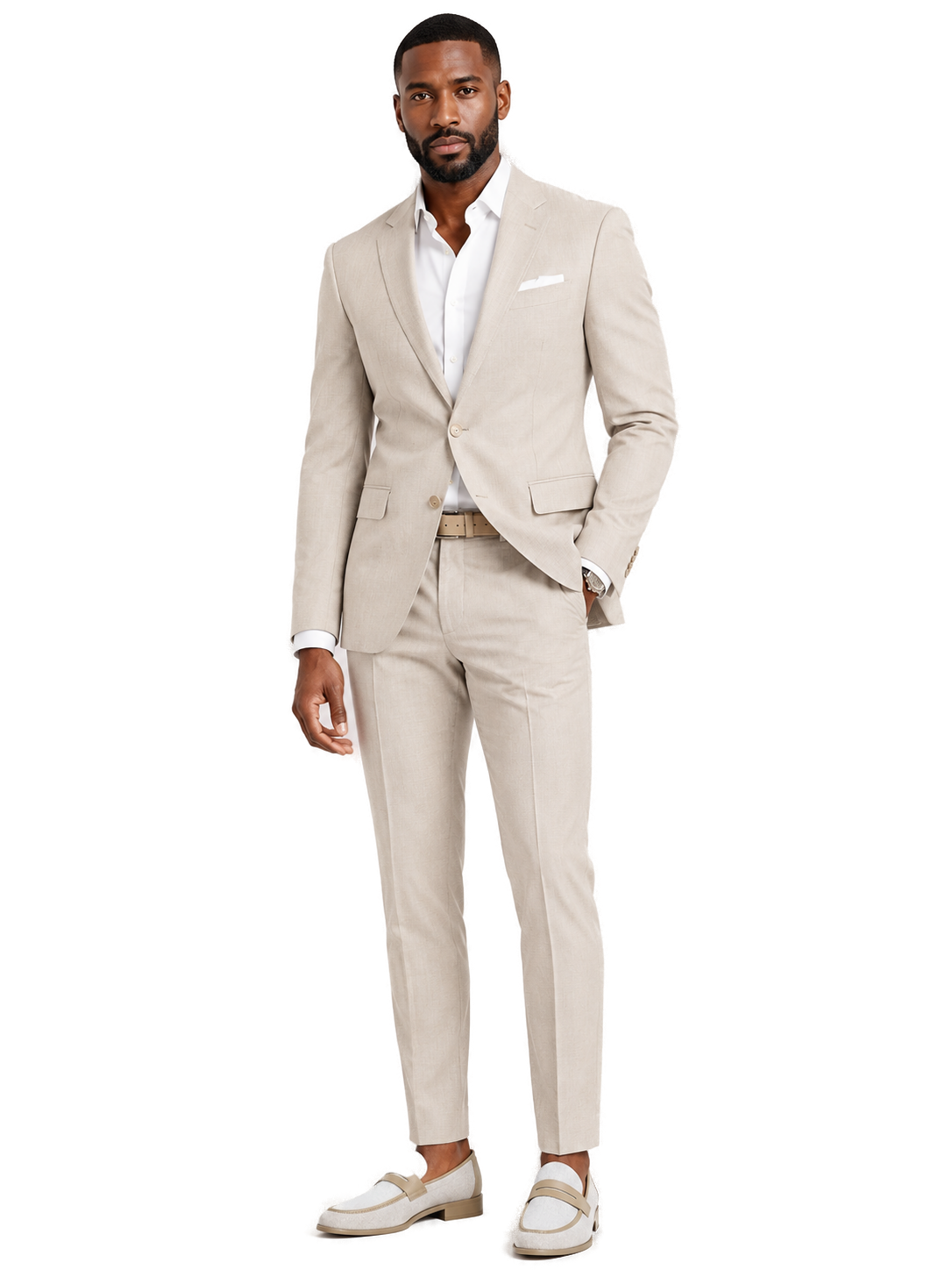 LOAFERS SHOES/LT/GREY - Model wearing shoe - e8d8ab8f-b8cd-4168-bae8-79a4eb4b6951-bg-white.png