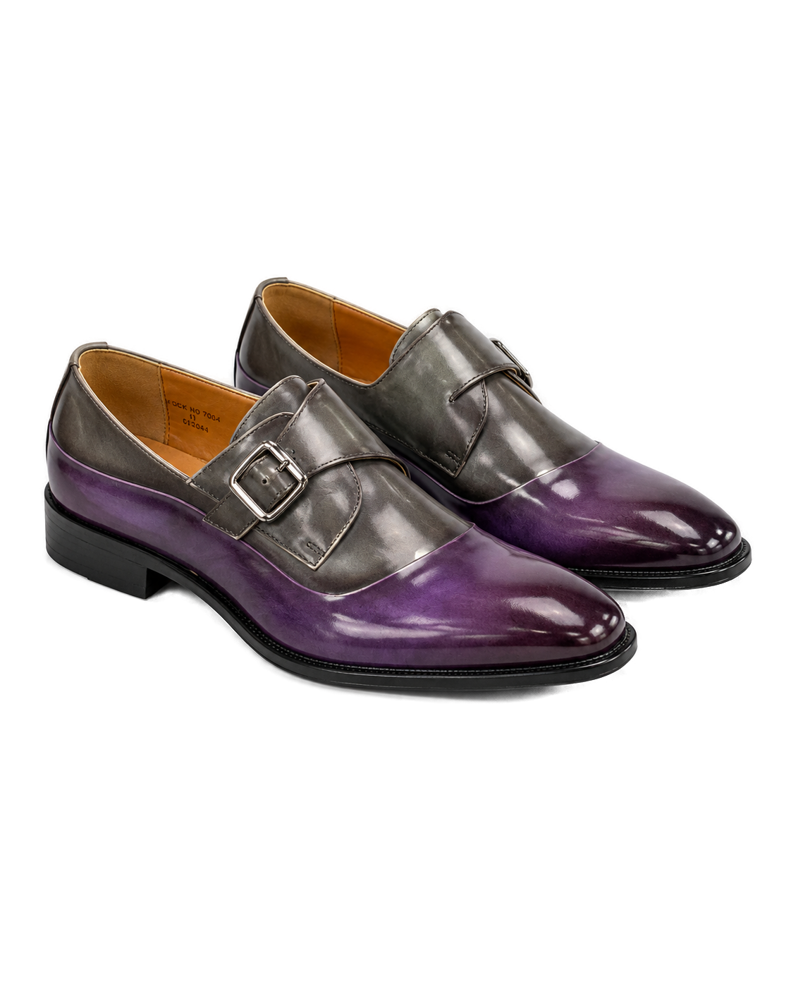 Dress Shoes Folded Vamp Monk Strap 2-Tone Purple/Grey - Product image 2 - eb36ff3d-6ba1-4ae3-8a78-f00c538d8da6-bg-white.png