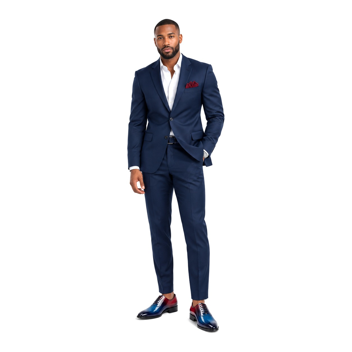 STACY ADAMS SHAFFER PLAIN TOE OXFORD – NAVY MULTI - two tone dress shoe photo 3 - ed165861-ceca-47c8-a60c-b49ad5f55259.png