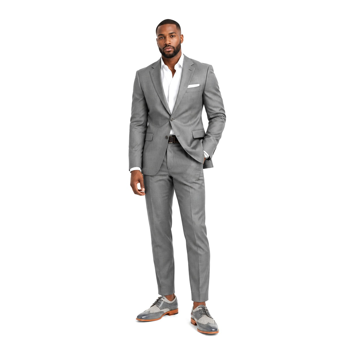 Giovanni NICO Men's Wingtip Leather Oxford Dress Shoe – Grey - two tone dress shoe photo 3 - f1d8f272-71a8-482a-b802-60eeaea9d050.png
