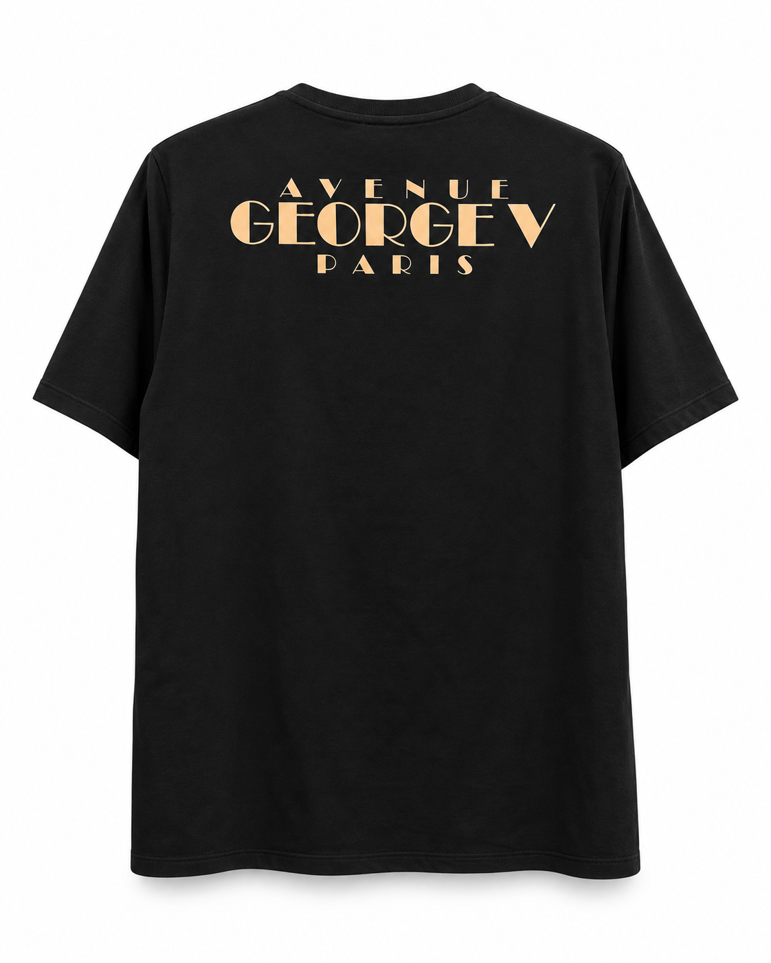 Avenue George V Paris Golden Bear T-Shirt in Black, back view