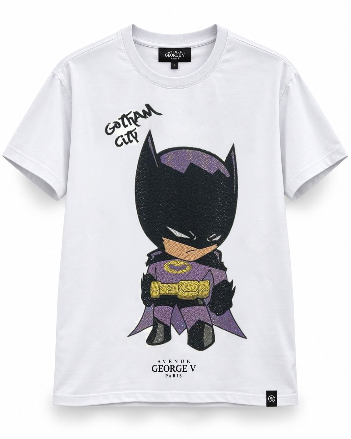Avenue George V Paris Gotham City T-Shirt in White, front flat product photo
