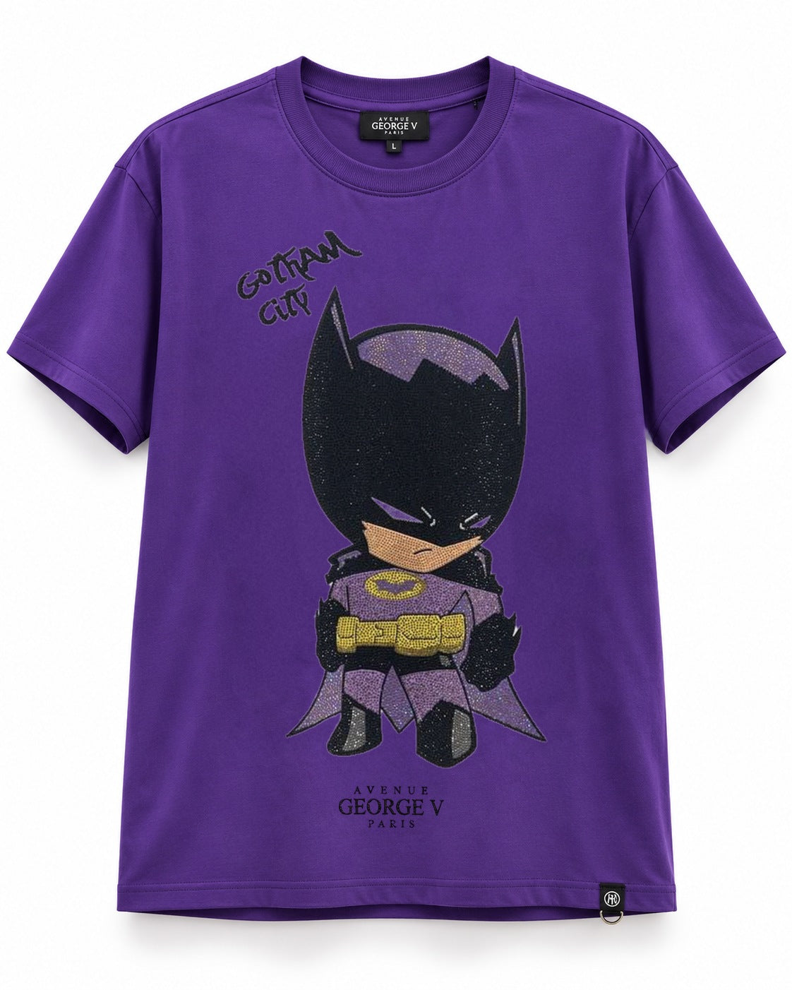 Avenue George V Paris Gotham City T-Shirt in Purple, front flat product photo