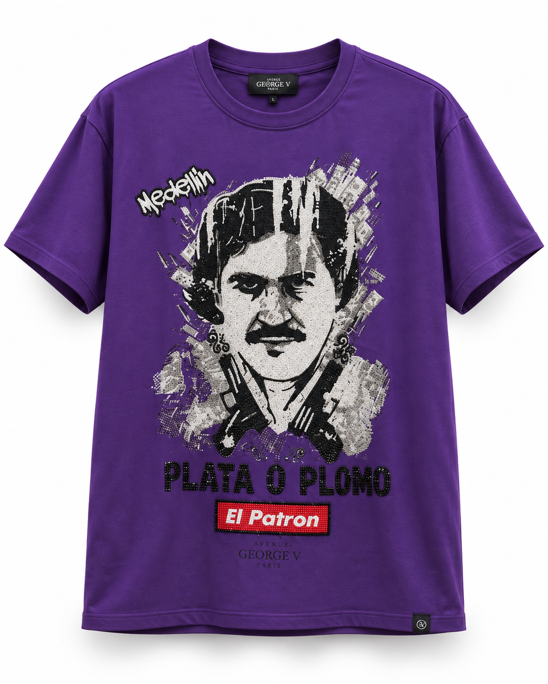 Avenue George V Paris Plata O Plomo T-Shirt in Purple, front flat product photo