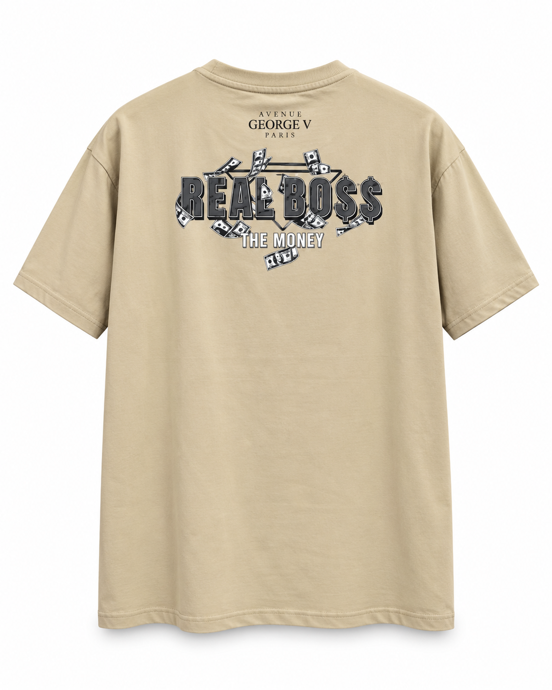 Avenue George V Paris Plata O Plomo T-Shirt in Beige, back view