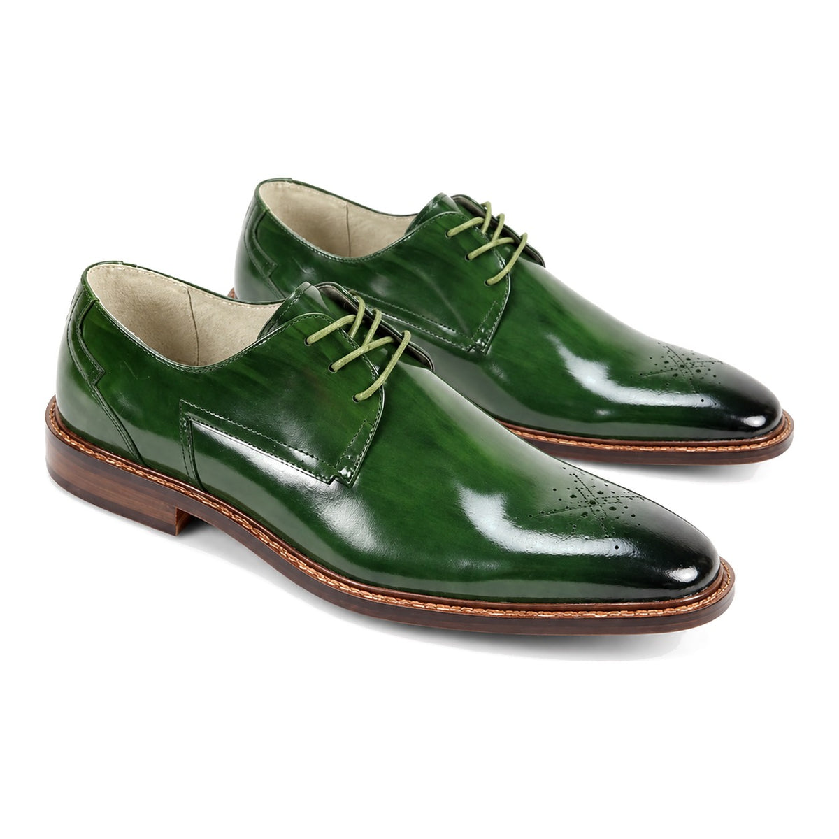 Giovanni Toby Green Leather Dress Shoes – pair