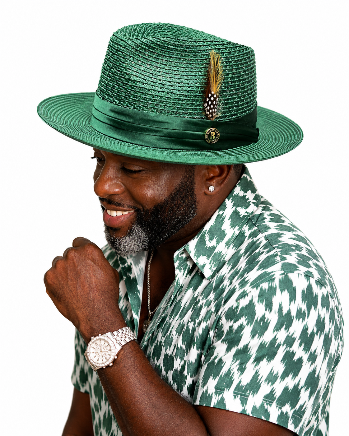 Julian Collection - Emerald Green Bruno Capelo hat image 3