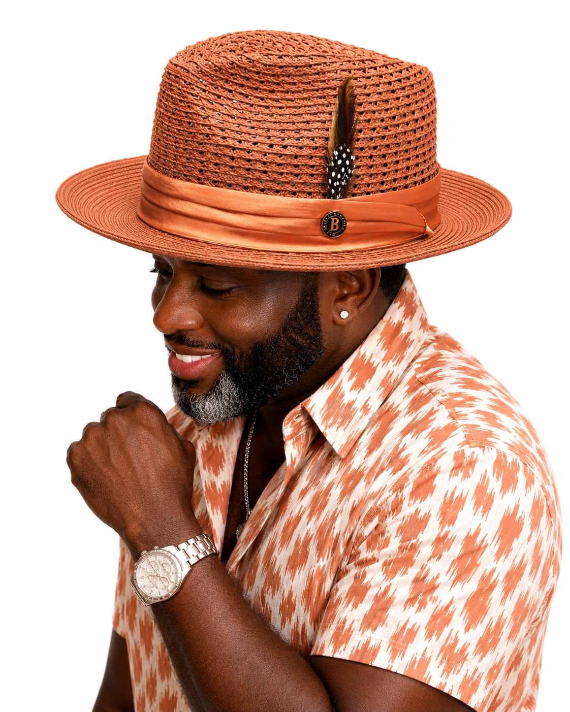 Julian Collection - Orange/Salmon Bruno Capelo hat image 3