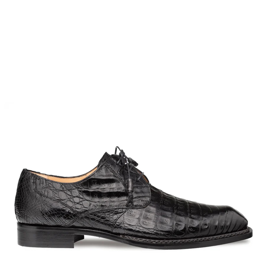 Mezlan Cratos Crocodile Derby Men's Black Dress Shoes