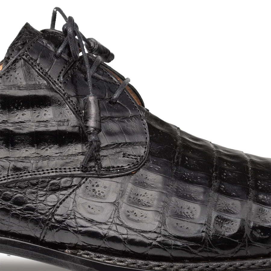 Mezlan Cratos Crocodile Derby Men's Black Dress Shoes
