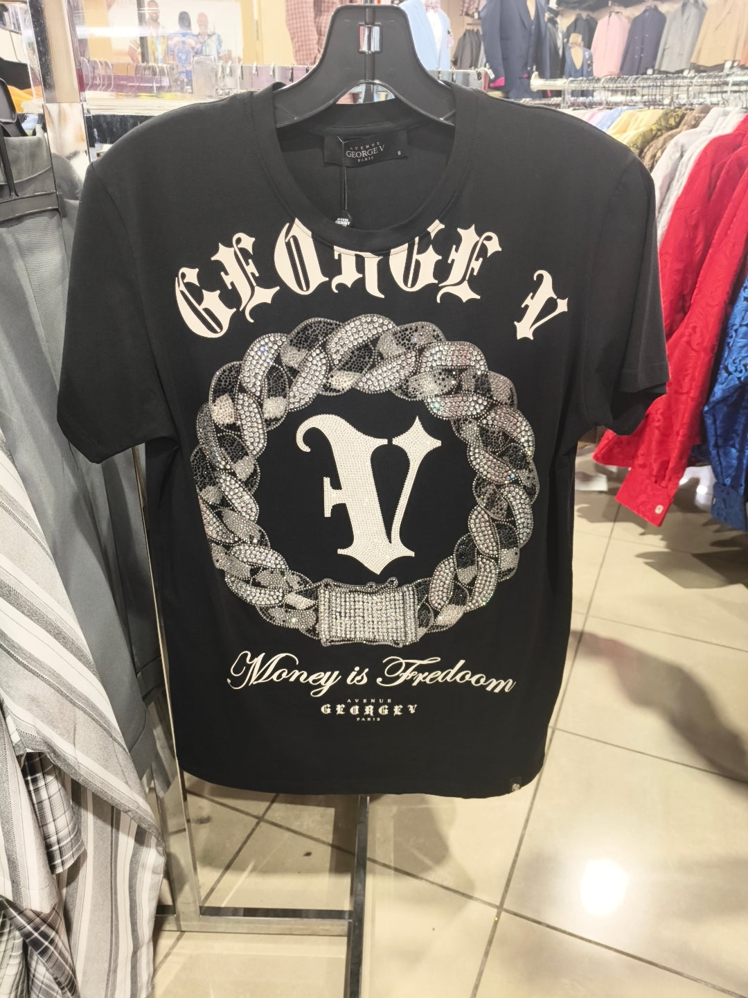 George V Medusa Crest Short Sleeve T-Shirt - money-chain-black.jpg