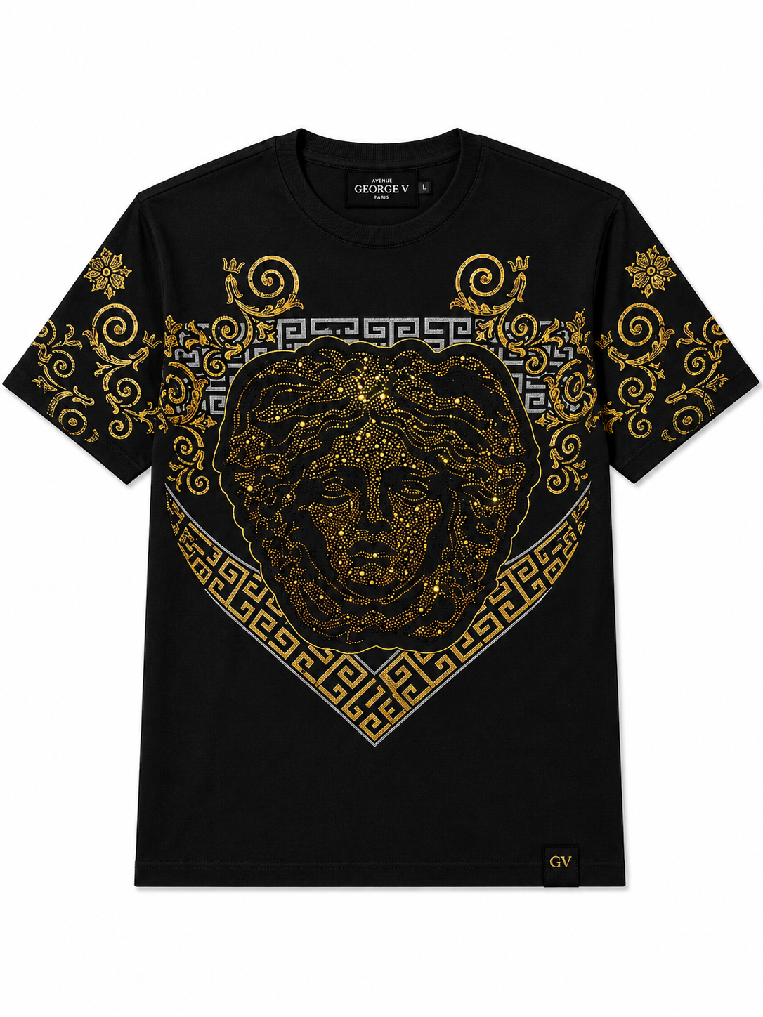 George V Gold Medusa Short Sleeve T-Shirt - Black / Gold - product-only - new_missing_4_product_add__1SYXRwEGcItUZ6VbSXSy6MrIf5ZA9aGIs.png