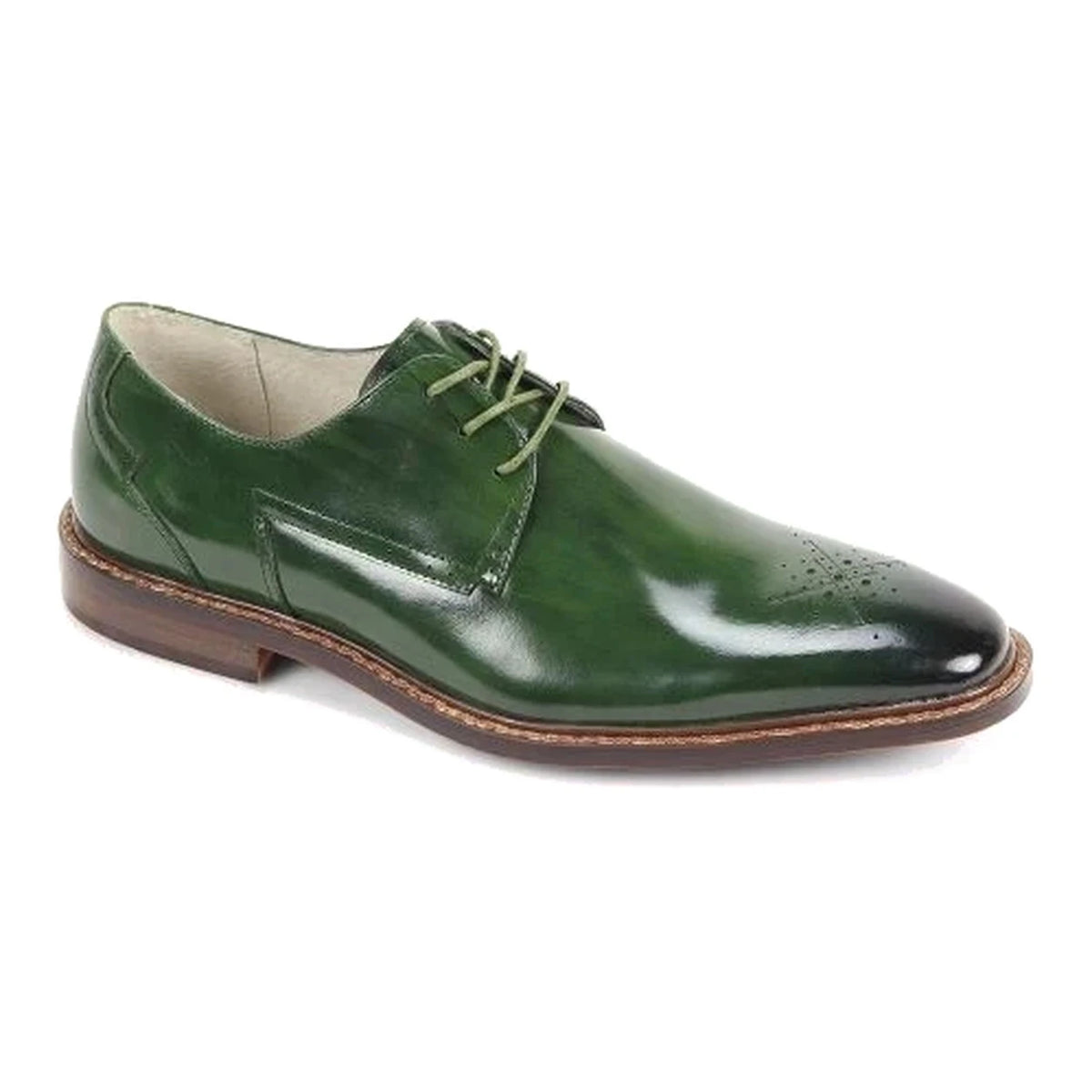 Giovanni Toby Green Leather Dress Shoes – single shoe side view