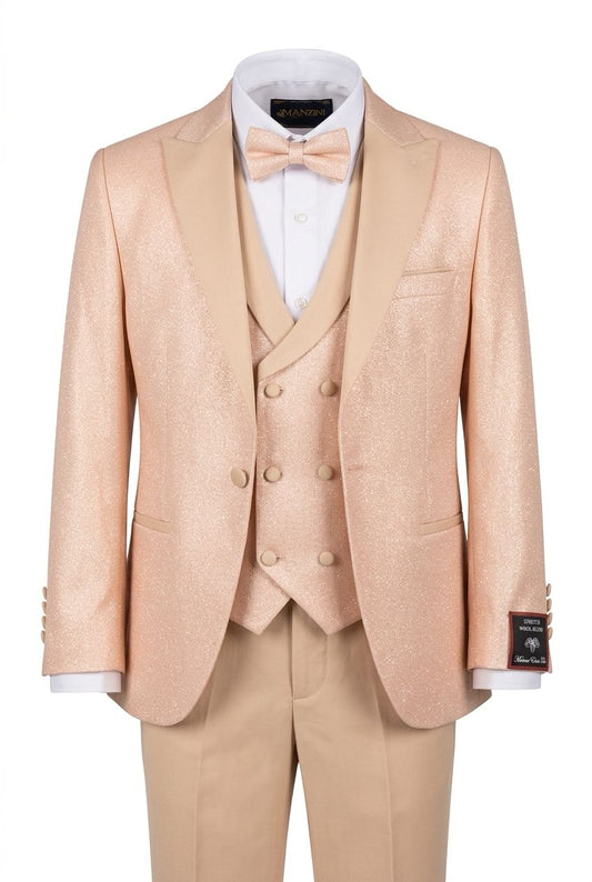 Champagne Beige Lapel Tuxedo Suit