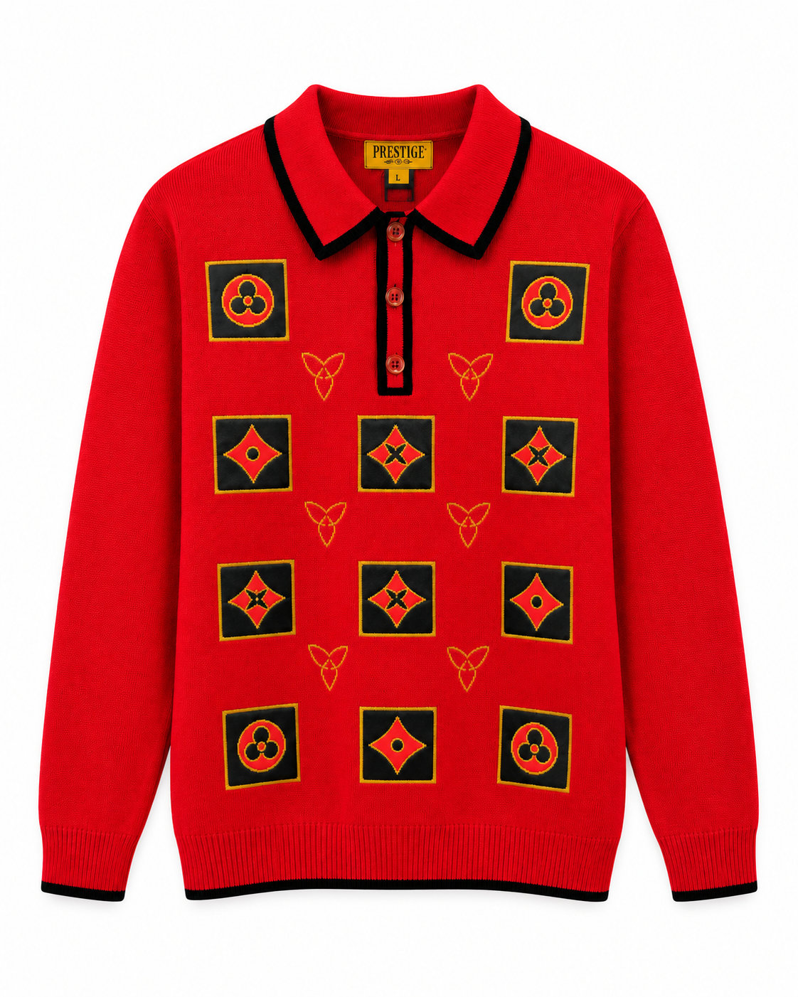 Prestige Original Men's Embroidered Polo Sweater in Red – men's Prestige Original at Turning Point, Baltimore