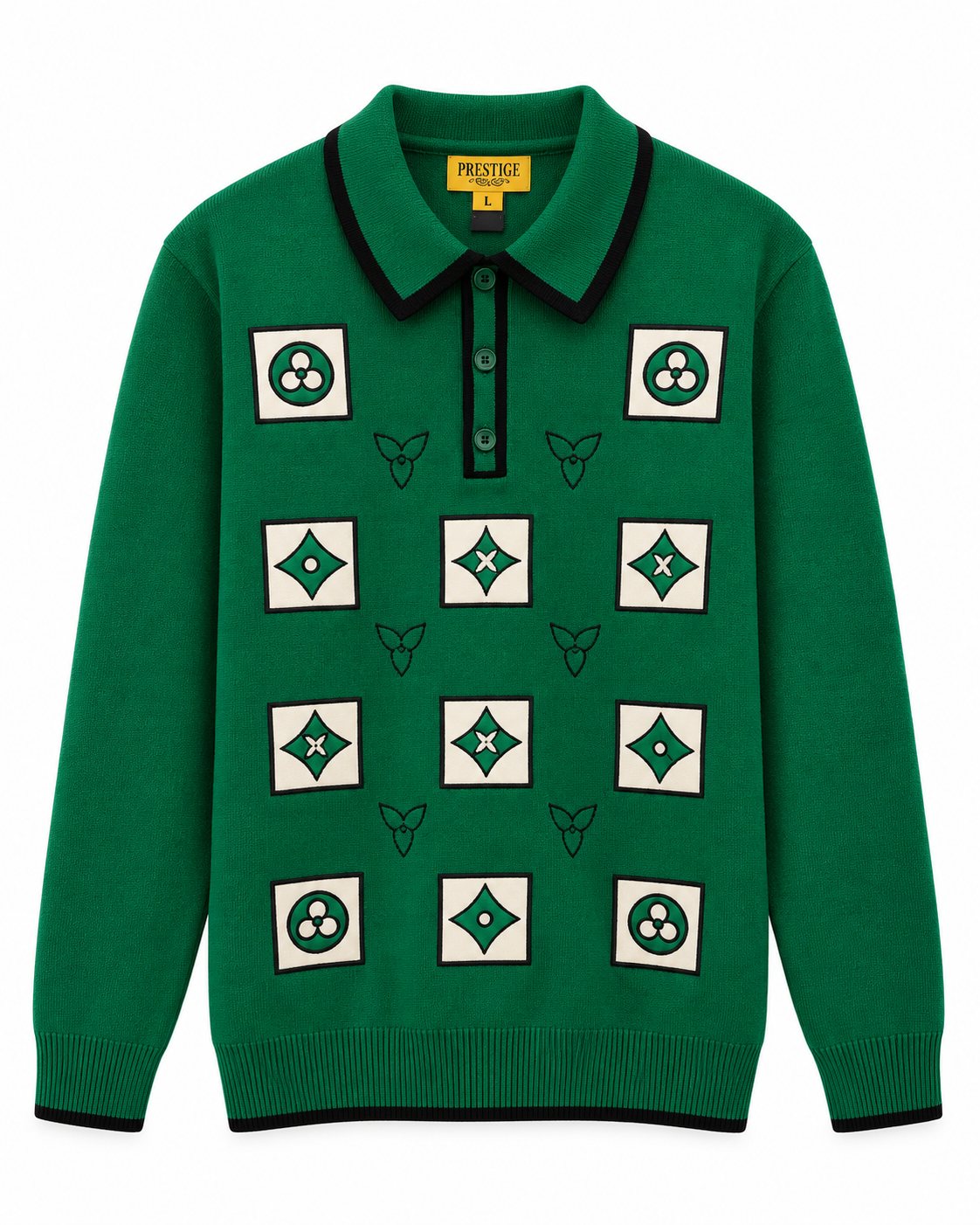 Prestige Original Men's Embroidered Polo Sweater in Green – men's Prestige Original at Turning Point, Baltimore