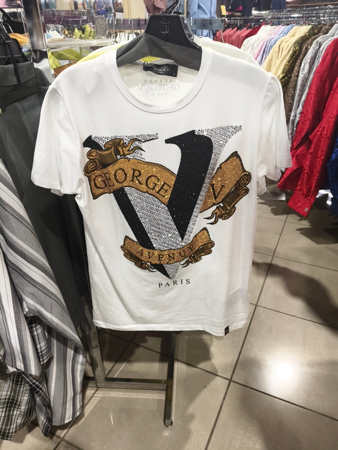 George V Ribbon V Short Sleeve T-Shirt - image 1
