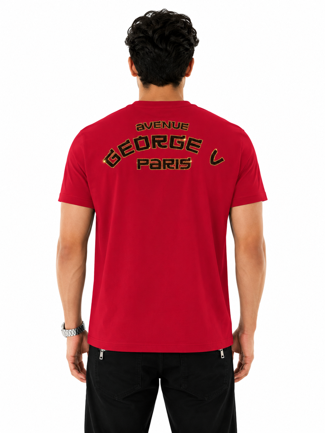 George V Tiger Short Sleeve T-Shirt - Red - back - row26_back__18bLHeyM6I-NwCoS9dsDDcDA6e5gtISKn.png