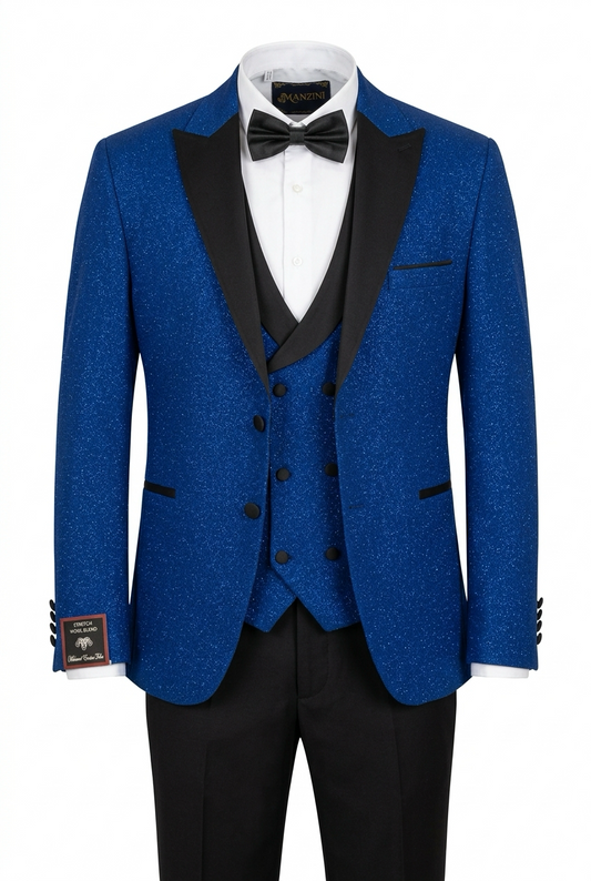 Royal Blue with Black Lapel Suit
