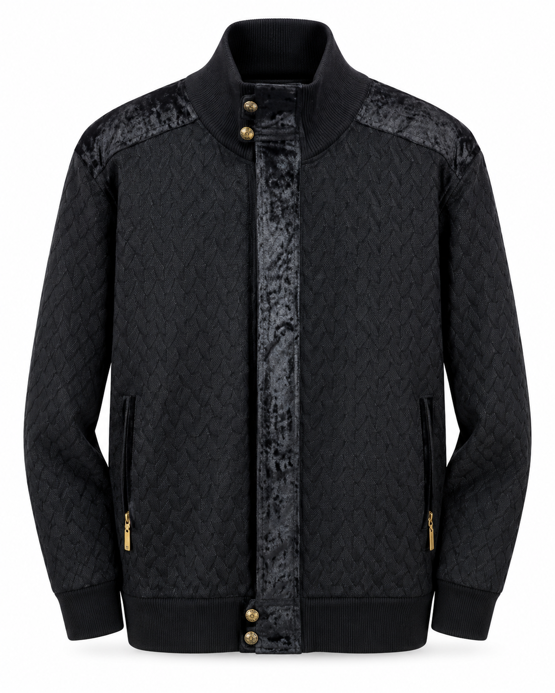 Silversilk Men's Quilted Knit Zip Sweater in Black – men's Silversilk at Turning Point, Baltimore