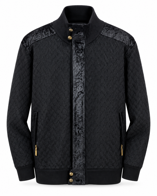Silversilk Men's Quilted Knit Zip Sweater in Black – men's Silversilk at Turning Point, Baltimore