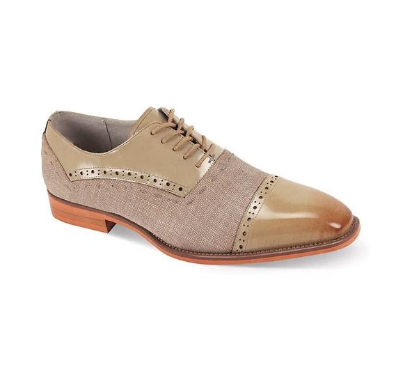Giovanni Reed Natural Men`s Leather Shoe -Stiching Detail